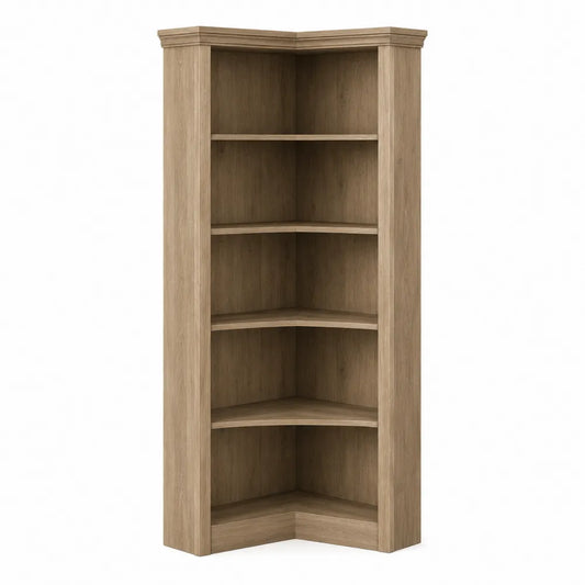 Corner Wooden Bookcase with 5 Shelves 180cm