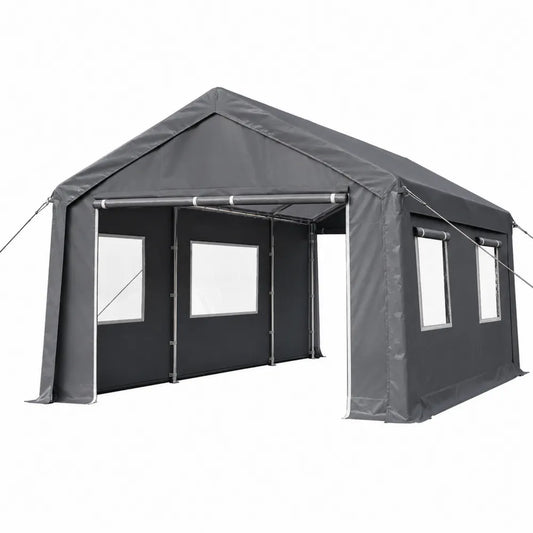 Rectangular Steel Gazebo with PVC Fabric, Gray, 600x300x250 cm