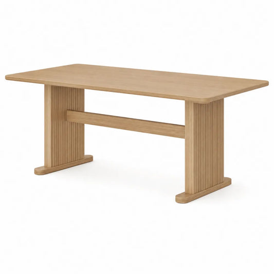 Solid Oak Wood Rectangular Dining Table 180cm x 90cm x 75cm
