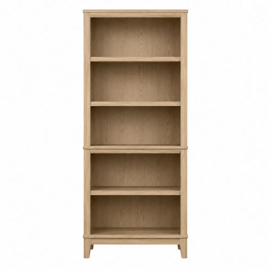 Oak Wood Five-Shelf Tall Bookcase 180cm