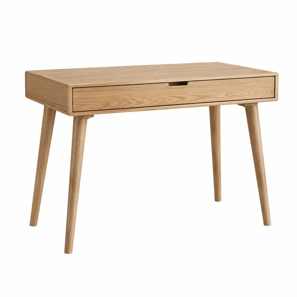 Solid Oak Desk with Drawer Natural Finish 120cm x 60cm x 75cm